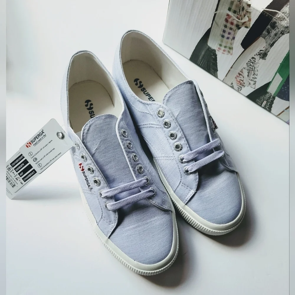 Superga 2750 Chambray Low Top Purple Size 9.5M
